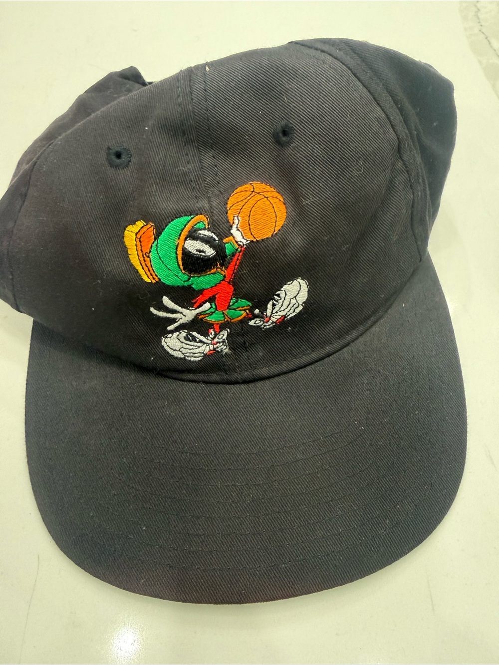 Nike Black Baseball Cap with Colorful Marvin the Martian Cartoon.
